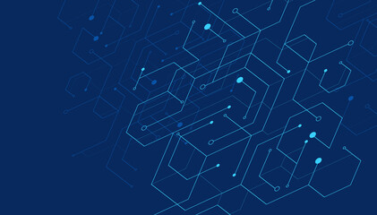 Abstract geometric shapes on blue background. Vector illustration.