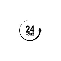 sign of 24 clock arrow hours logo