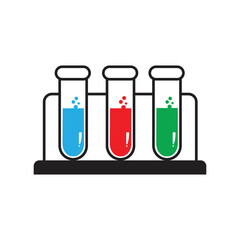 illustration vector graphic of multicolor test tubes liquid in rack. perfect for chemical test collection or science education,etc.