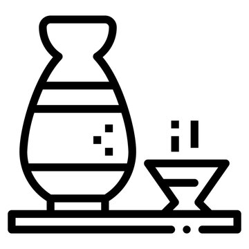 recommend clip art: Sake Outline icon