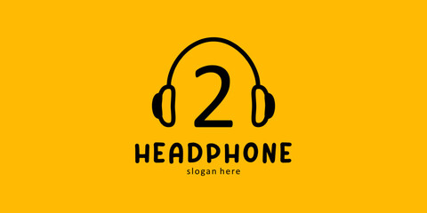 Headphone Logo Design with Letter 2