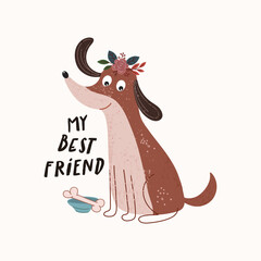 Cute dog illustration