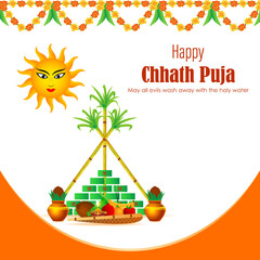 Vector illustration for Chhath Puja greeting