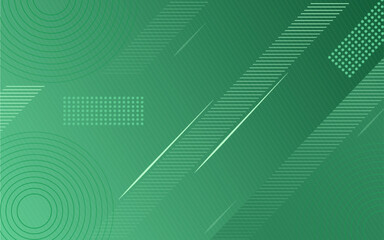 Gradient Green background with memphis and line elements