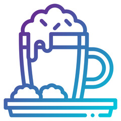 hot chocolate line gradient icon