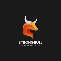 Logo Illustration Strong Bull Gradient Colorful Style