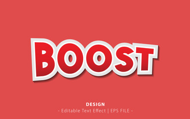Obraz premium Boost text effect template with bold font concept use for business brand, title, headline and logo. Vector illustration
