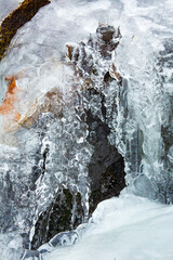 Patterns in an icy brook at Goodwin State Forest, Connecticut.