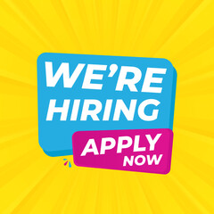 We are hiring yellow background template design