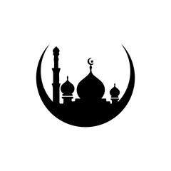 Mosque vector. Monochrome icon mosque with a white background using the eps 10.