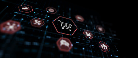 Online E-Commerce abstract business technology internet concept