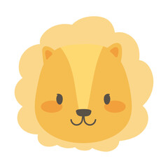 lion face cute animal