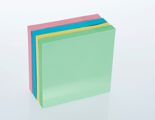 Stack of sticky notes shot on white background