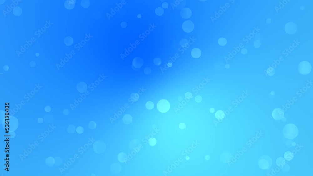 Poster blue ribbon and bioluminescence bokeh gradient background loop motion. moving bubbles colorful blurr