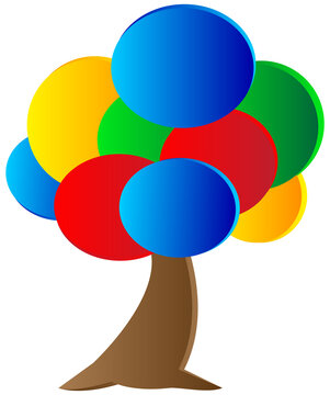 Colorful tree PNG image.