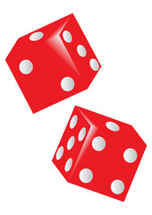 Two red dice PNG image.