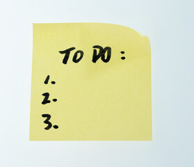 Paper note written checklist inscription