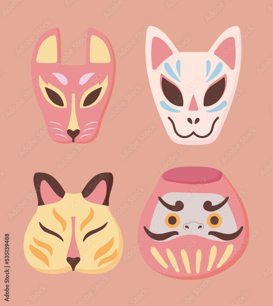 Poster japanese culture masks