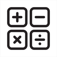 Math calculator icon. Vector and glyph