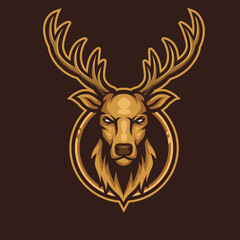 head deer mascot logo gaming illustration vector
