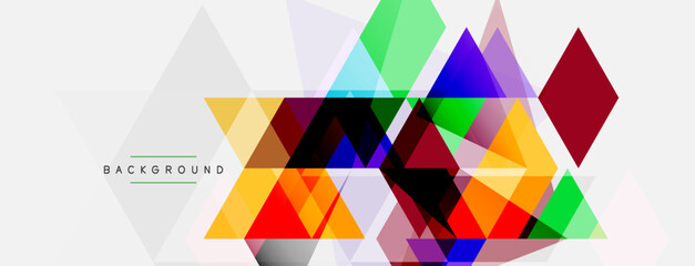Color triangles composition, geometric abstract background. Techno or business concept, pattern for wallpaper, banner, background, landing page