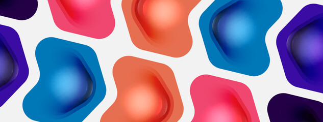 Color arrow shapes on white backdrop. Minimal geometric abstract background. Vector illustration for wallpaper banner background or landing page