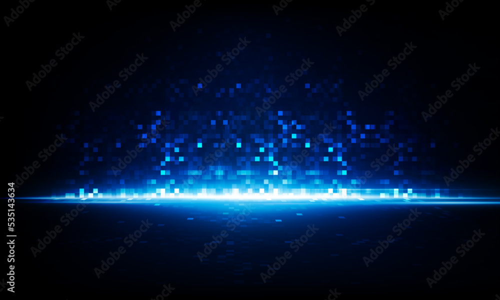 Poster abstract pixel key door open light out technology and question mark background hitech communication 