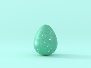 egg green color 3drendering abstract cartoon style