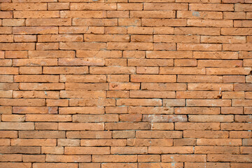 The brown grunge brick background in buildings or house. 