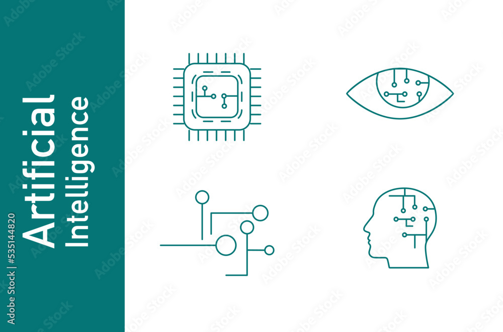 Canvas Prints artificial intelligence icon set vector illustration
