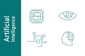 artificial intelligence icon set vector illustration 