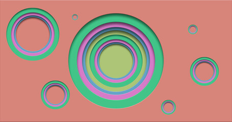 Colorful abstract circles for geometric banner concept