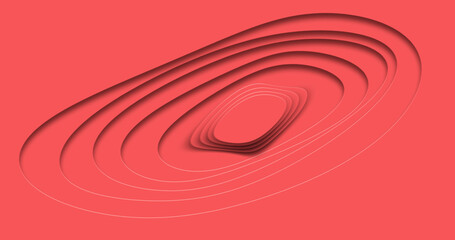 Red modern geometric background with 3d shape