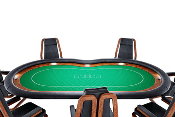 Banner concept of casino, poker table. Poker game, online game, card games. Modern design, Magazine style, 3D render, 3D illustration.