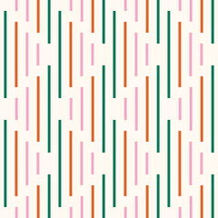 Geometric Line ethnic seamless pattern. for textiles, wallpaper, carpets, and clothing. cream background and colourful stripes. Traditional bohemian vector illustration. 