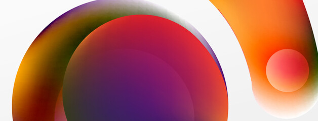 Fluid abstract background. Liquid color gradients composition. Round shapes and circle flowing design for wallpaper, banner, background or landing