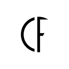 CF letter logo design vector isolated on white background.