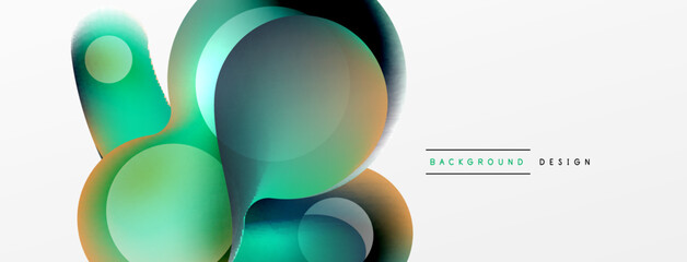 Fluid abstract background, round shapes and circle flowing design for wallpaper, banner, background or landing