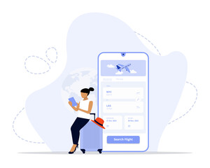 Flight booking concept illustration. llustration for websites, landing pages, mobile applications, 
posters and banners.