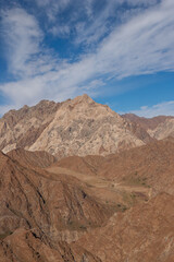 Fototapeta na wymiar The Hajar Mountains in Sharjah