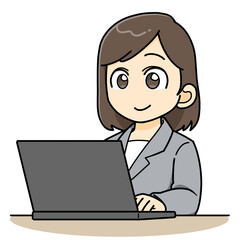 パソコンを操作するビジネスウーマン