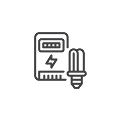 Electricity meter line icon