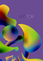 Fluid shapes vertical wallpaper background. Vector illustration for banner background or landing page