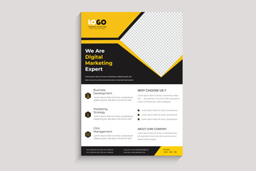 Obraz premium Modern minimal and creative corporate business digital marketing agency concept flyer template