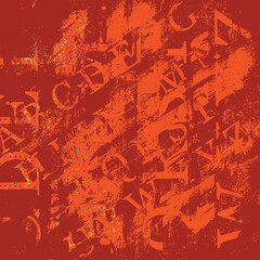 Red grunge background. Vector scratched texture