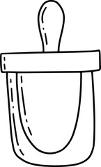 Ice cream and popsicle outline icon. Sign for web, graphic tee, sweatshirt. Doodle linear style.