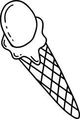 Ice cream and popsicle outline icon. Sign for web, graphic tee, sweatshirt. Doodle linear style.