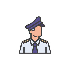 Pilot avatar filled outline icon