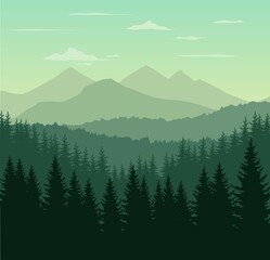 Fototapeta premium forest in the mountains