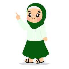 Muslimah kids character 